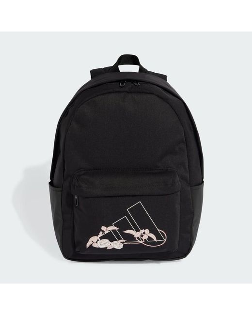 Adidas Black Classic Flower Backpack