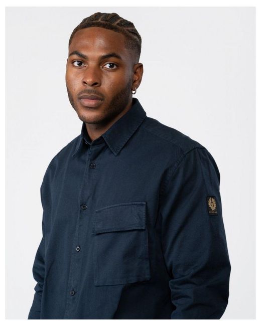 Belstaff Blue Scale Shirt Size: L for men