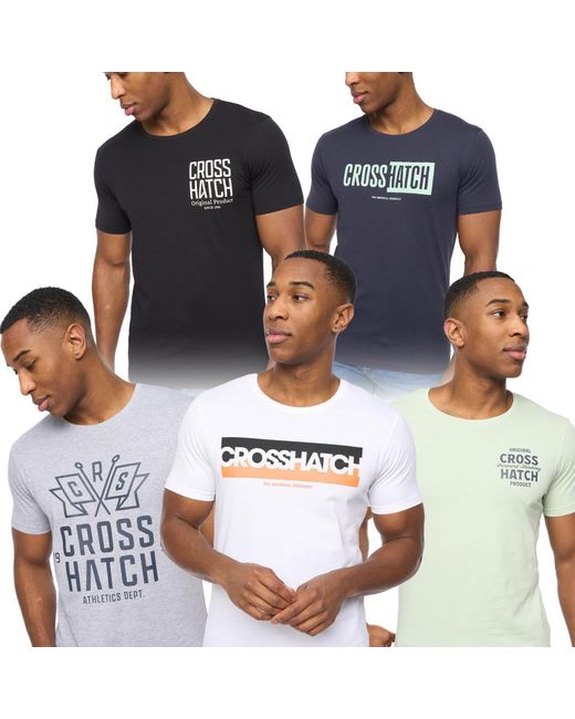 Crosshatch Blue Logotime T-Shirt 5Pk for men