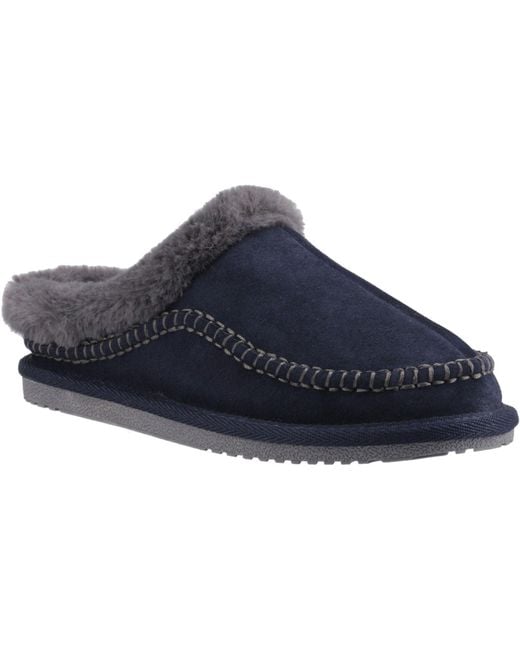 Hush Puppies Blue Anika Suede Slippers