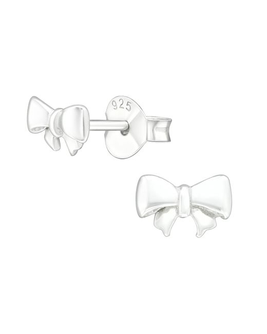 The Jewellery Stockroom Metallic Sterling Classic Bow Stud Earrings