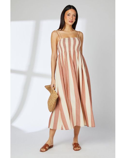 PRINCIPLES Orange Terracotta Stripe Sundress