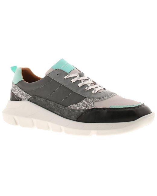 Ted Baker Gray Trainers Lace Up Enriul Leather Sneakers Chunky Leather (Archived) for men