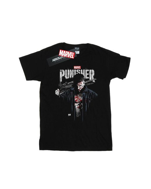 Marvel Black The Punisher Tv Series Frank Castle T-Shirt Cotton for men