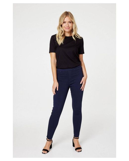 Izabel London Blue Denim Ankle Length Jeggings