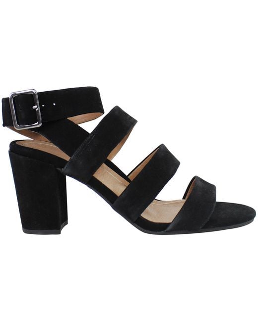 Vionic Black Perk Blaire Heeled Sandals Suede