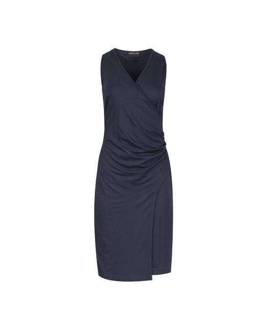 Conquista Blue Wrap Style Sleeveless Dress