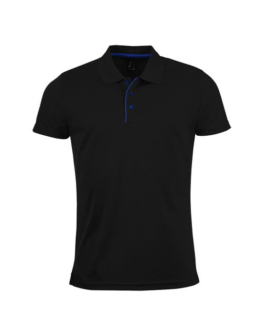 Sol's Black Performer Short Sleeve Pique Polo Shirt for men