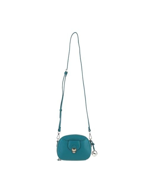 Ashwood Leather Blue Real Compact Crossbody Bag With Adjustable Strap