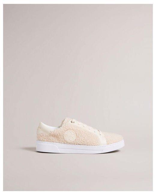 Ted Baker Natural Dilliah Faux Shearling Cupsole Sneaker