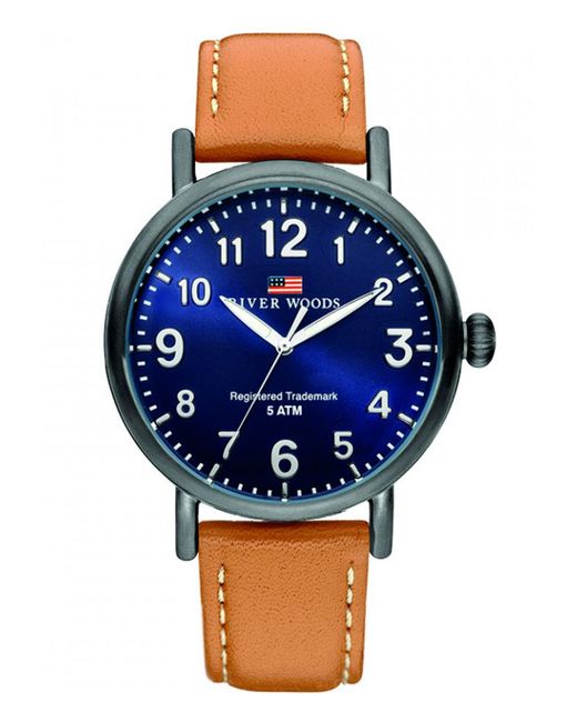 River Woods Blue Sacramento Watch Rw420014 Leather for men