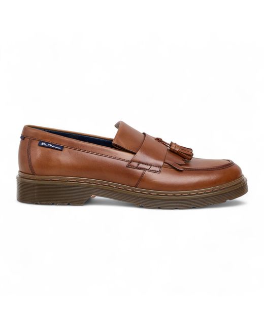Ben Sherman Brown Tan Leather Tassel Loafer Shoes for men
