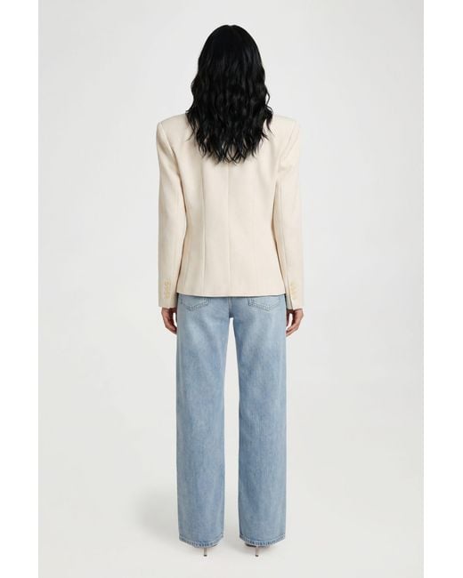 Boohoo Blue Seam Detail Button Down Blazer