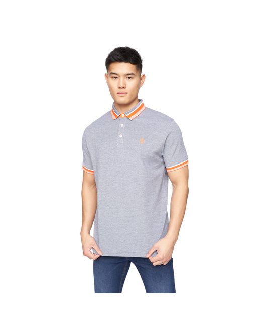 Crosshatch Blue Cratmoore Polo Shirt (Dark Marl) Cotton for men