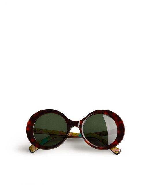 Ted Baker Green Sixties 1960'S Round Frame Sunglasses, Tortoiseshell
