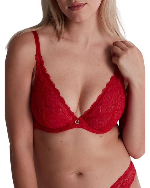Aubade Red Rosessence Care Triangle Plunge Bra