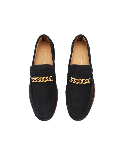 Kurt Geiger Black Suede Luca Loafers for men