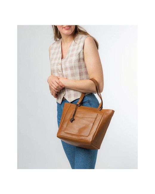 Conkca Brown 'Monique' Dark Leather Tote Bag