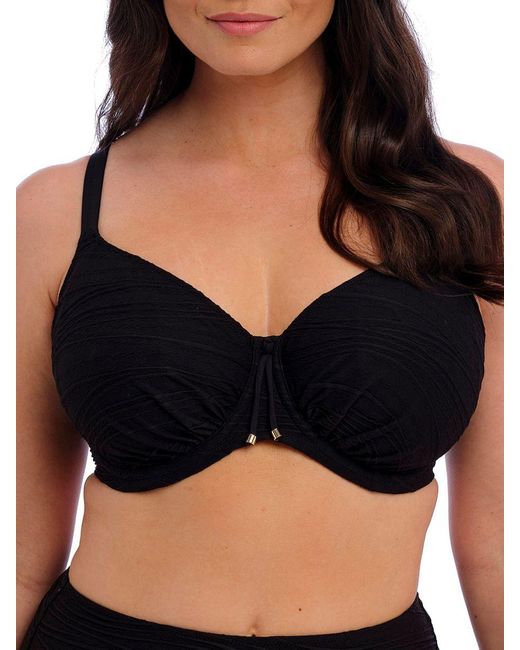 Fantasie Black Beach Waves Gathered Full Cup Bikini Top
