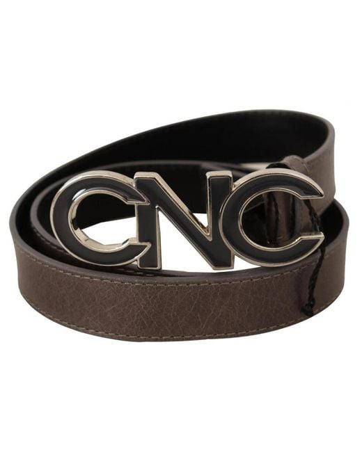 CoSTUME NATIONAL Black Classic Logo Buckle Fashion Belt Wool