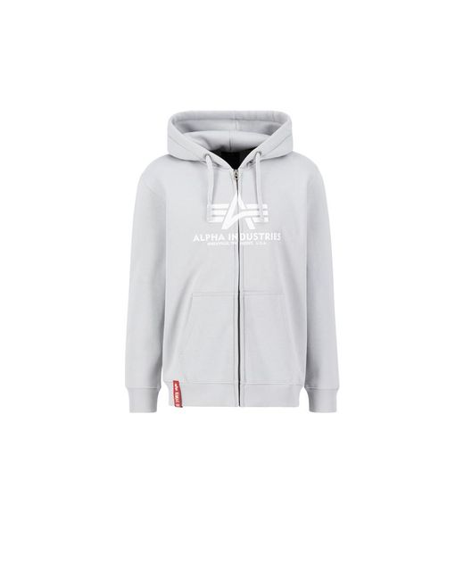 Alpha Industries Basic Big Logo Pp Zip Hoodie in het White voor heren