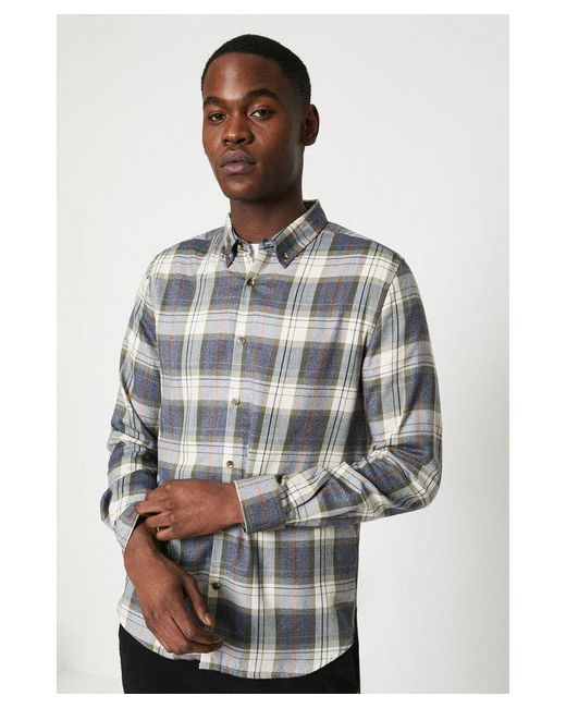 Burton Gray Long Sleeve Grindle Check Shirt for men