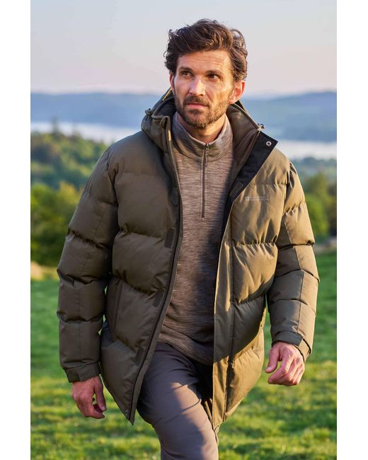 Mountain Warehouse Multicolor 'Snow' Padded Jacket Water Resistant Adjustable Hood Everyday Rain Coat for men