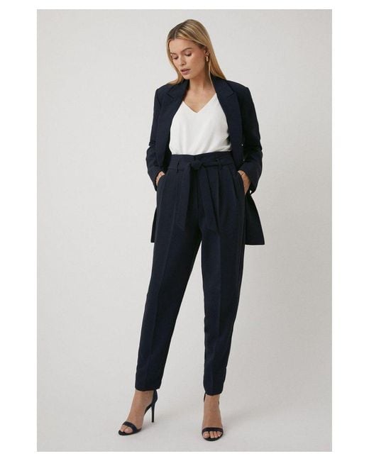 Wallis Blue Paperbag Belted Trousers