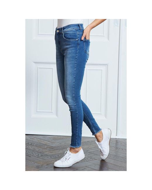 Sosandar White Mid Raw Hem Perfect Skinny Jeans Cotton