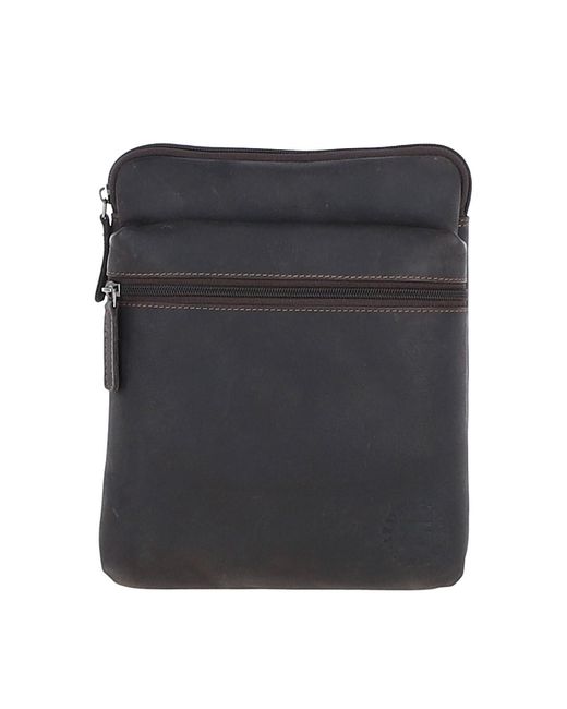 Leather Company Black 'Berlin' Real Messenger Crossbody Bag for men