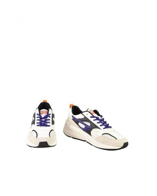 DIESEL White Lace-Up Sneakers for men