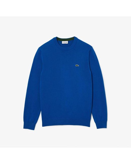 Lacoste Blue Organic Cotton Crewneck Sweatshirt for men