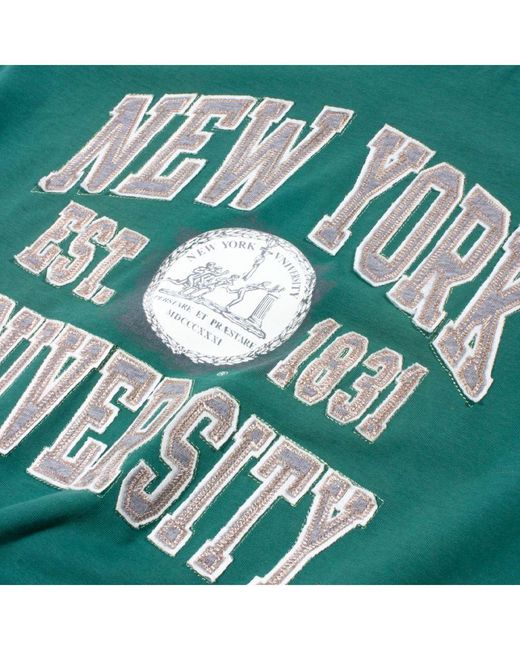 Champion Green 'New York University' Ringer T-Shirt Cotton for men