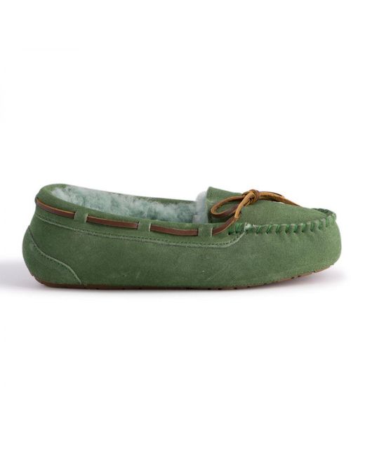 Aus Wooli Green Australia Stylish Sheepskin Lace Moccasin