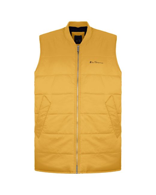 Ben Sherman Yellow Quilted Gilet for men