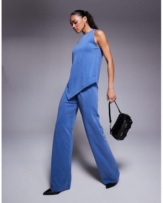 ASOS Blue Co-Ord Wide Leg Cupro Trouser
