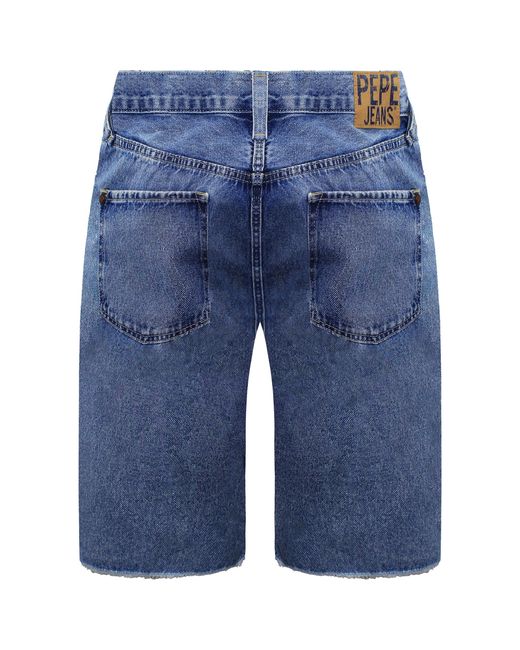 Pepe Jeans Blue Relaxed Fit Belife Denim Shorts for men