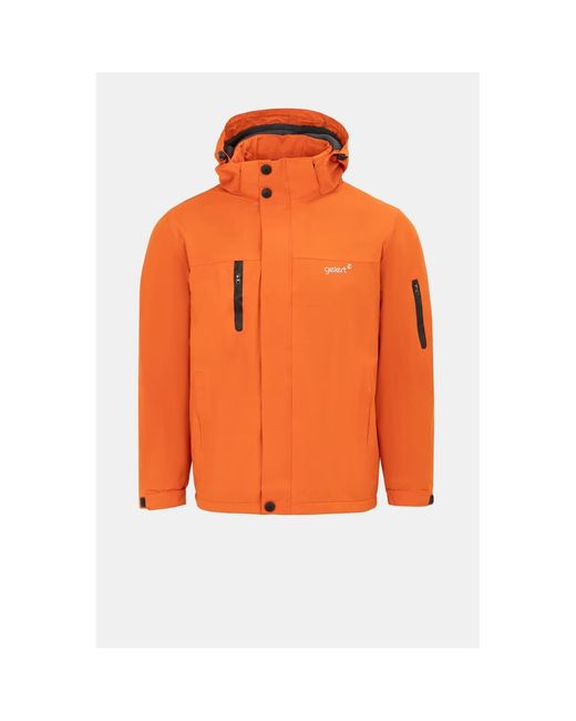 Gelert Orange Hooded Solid Patterned Parka Jacket for men