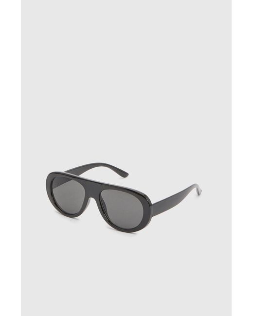Boohoo Black Oversized Aviator Sunglasses
