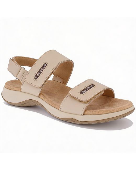 Free Spirit Brown Grenada Cross Strap Sandals Parchment
