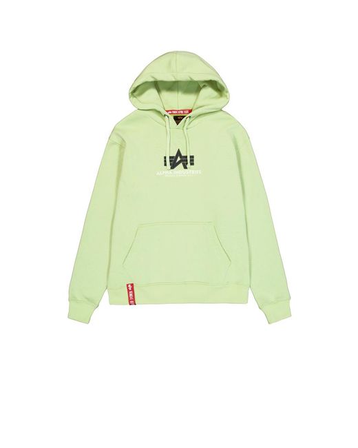 Alpha Industries Basic Big Logo Rubber Hoodie in het Green voor heren