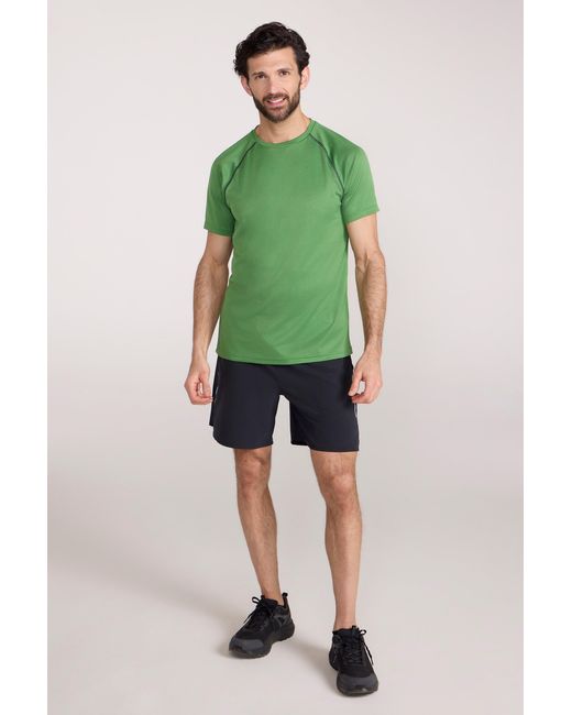 Mountain Warehouse Green 'Endurance' T-Shirt Breathable Quick Dry Upf50 Sun Protection Tee for men
