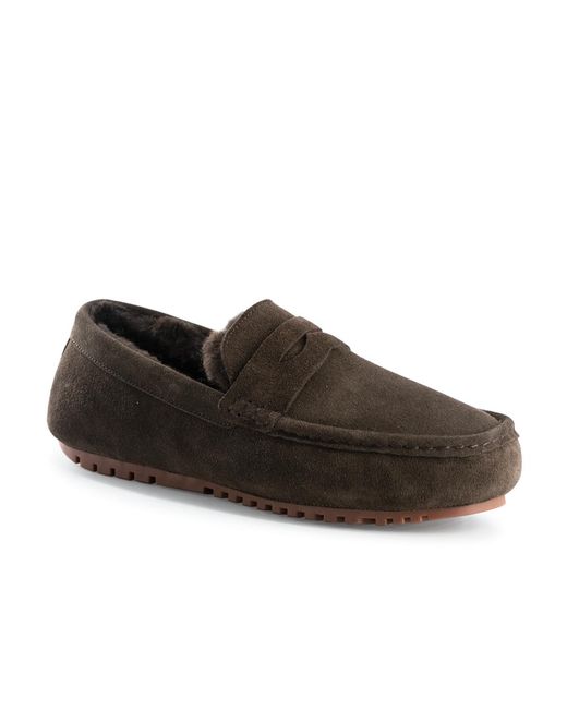Aus Wooli Brown Australia Terrigal Cosy Moccasins for men