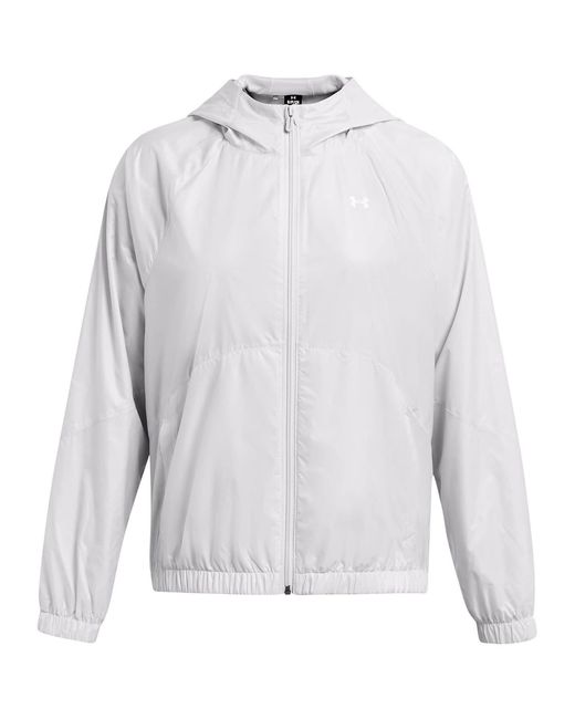 Under Armour Gray Rival Sport Water Resistant Wind Long Sleeve Hooded Oversized Fit Windbreaker