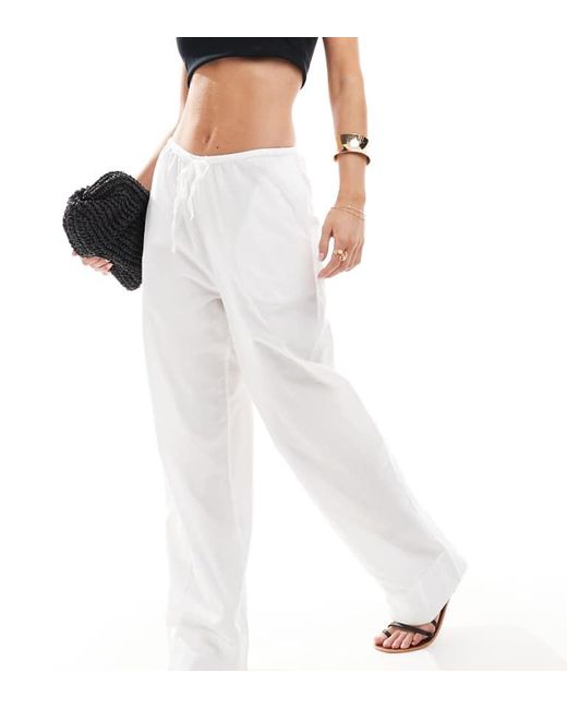 Vero Moda White Tie Waist Wide Leg Trouser