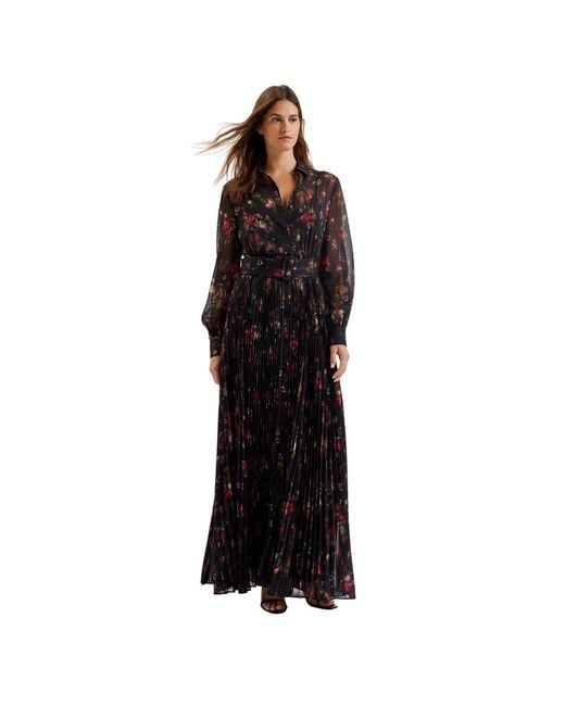Ted Baker Black Ceiba Printed Maxi Shirt Dress