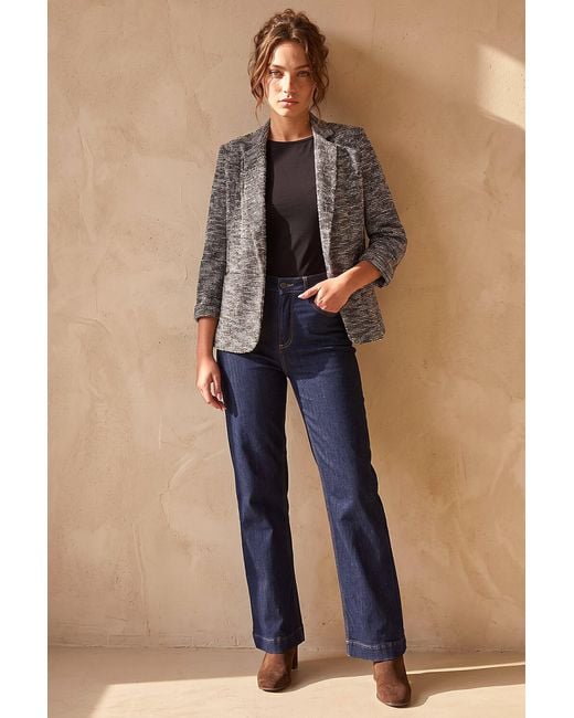 Roman Brown Petite Boucle Stretch Blazer