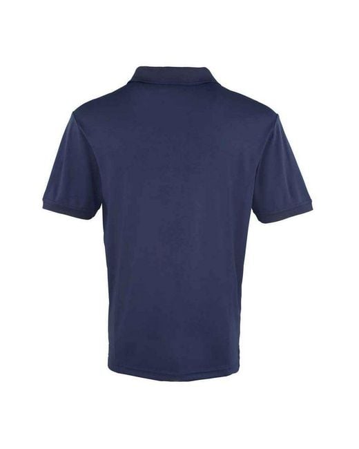 PREMIER Blue Coolchecker Pique Polo Shirt for men