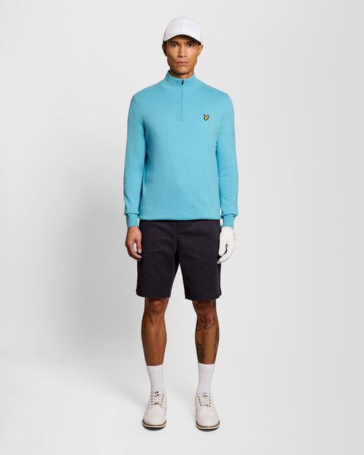 Lyle & Scott Blue Performance 1/4 Zip Jumper for men