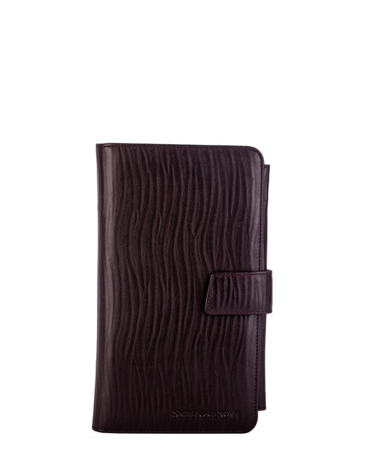 Smith & Canova Purple Embossed Leather Card & Document Case